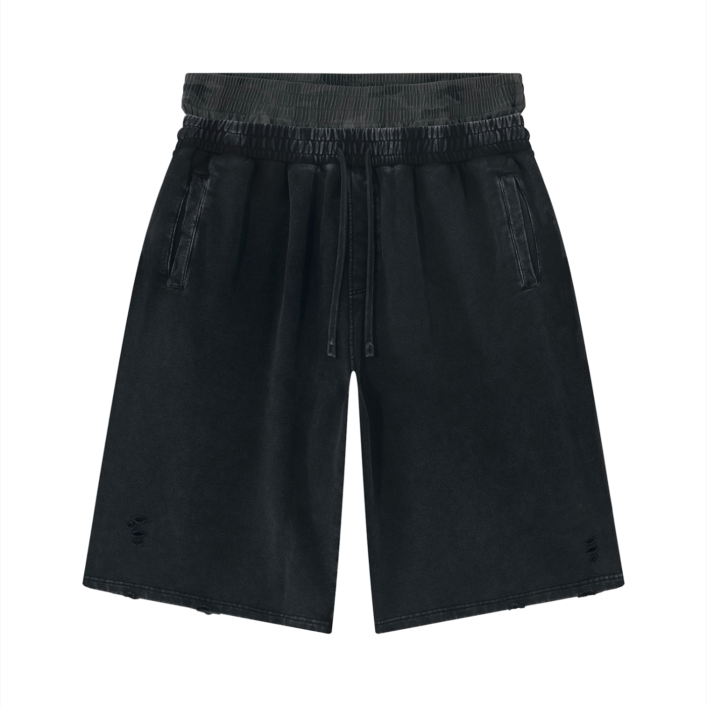 Baggy Distressed Cotton Shorts